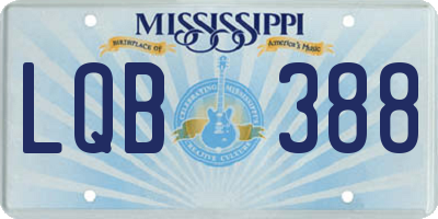 MS license plate LQB388