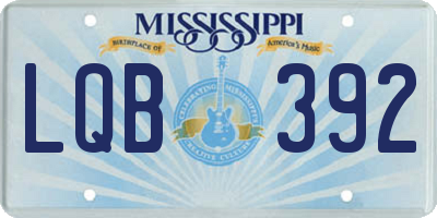 MS license plate LQB392