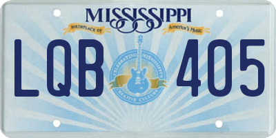MS license plate LQB405