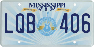 MS license plate LQB406