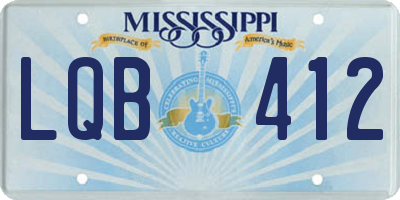 MS license plate LQB412