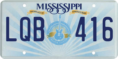 MS license plate LQB416