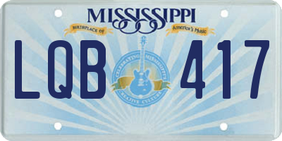 MS license plate LQB417