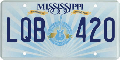 MS license plate LQB420