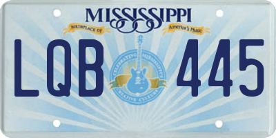 MS license plate LQB445