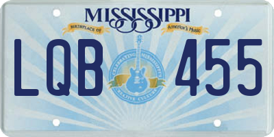 MS license plate LQB455