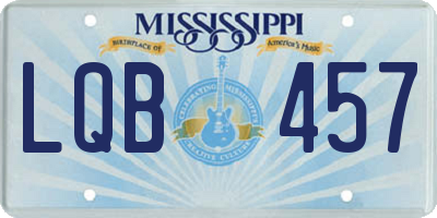 MS license plate LQB457