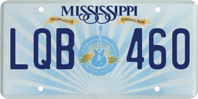 MS license plate LQB460