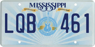 MS license plate LQB461
