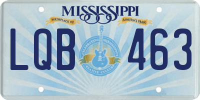 MS license plate LQB463
