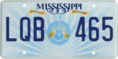 MS license plate LQB465