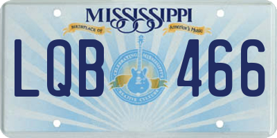 MS license plate LQB466