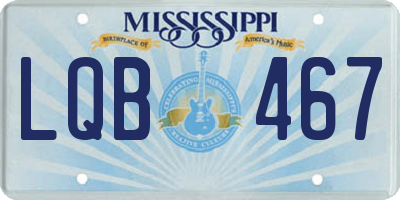 MS license plate LQB467