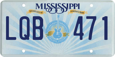 MS license plate LQB471
