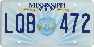 MS license plate LQB472