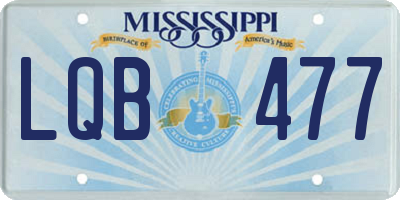 MS license plate LQB477
