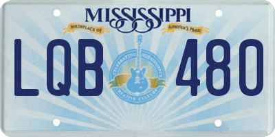MS license plate LQB480