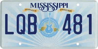 MS license plate LQB481