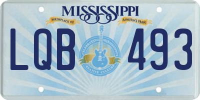 MS license plate LQB493
