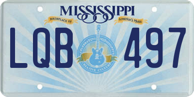 MS license plate LQB497