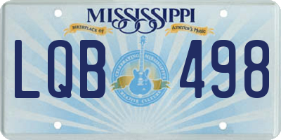 MS license plate LQB498