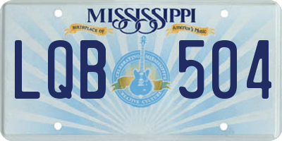 MS license plate LQB504