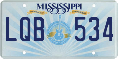 MS license plate LQB534