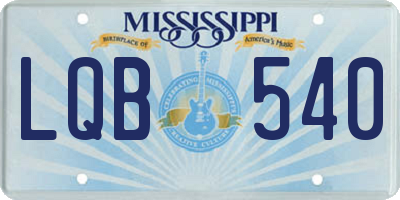 MS license plate LQB540