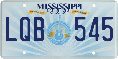 MS license plate LQB545