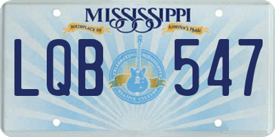 MS license plate LQB547