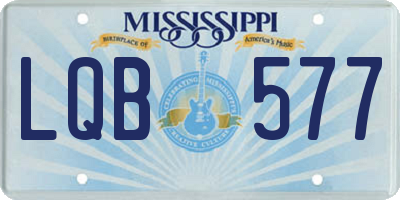 MS license plate LQB577