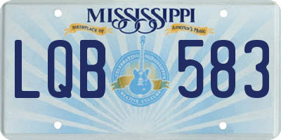 MS license plate LQB583