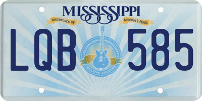 MS license plate LQB585