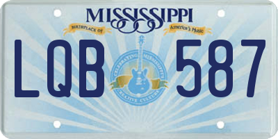 MS license plate LQB587