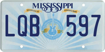 MS license plate LQB597