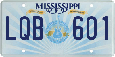 MS license plate LQB601