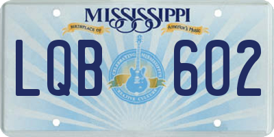 MS license plate LQB602