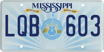 MS license plate LQB603