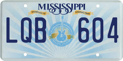 MS license plate LQB604