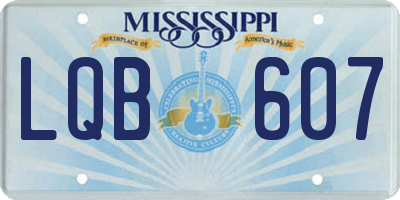 MS license plate LQB607