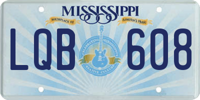 MS license plate LQB608
