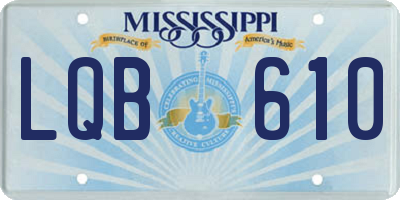 MS license plate LQB610