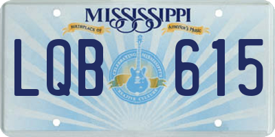 MS license plate LQB615