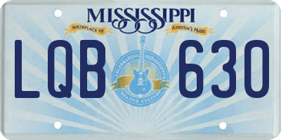 MS license plate LQB630