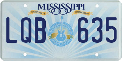MS license plate LQB635