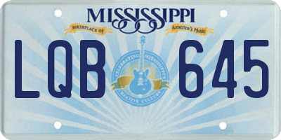 MS license plate LQB645