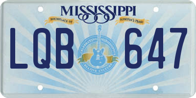 MS license plate LQB647