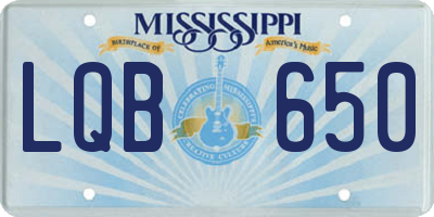 MS license plate LQB650