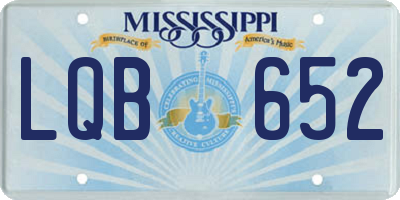 MS license plate LQB652
