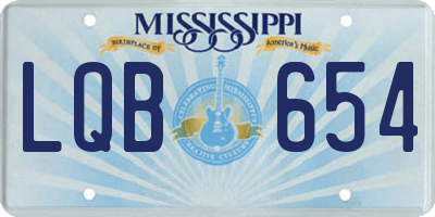 MS license plate LQB654